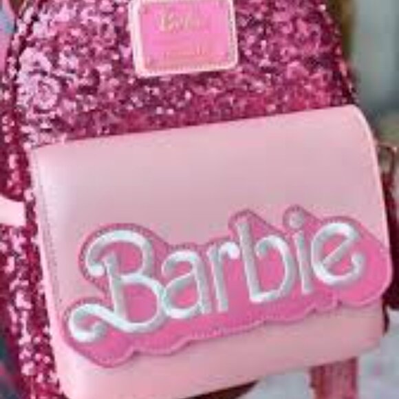 Barbie Loungefly 65th Anniversary Exclusive Sequin Logo Mini Backpack NWT main image 7